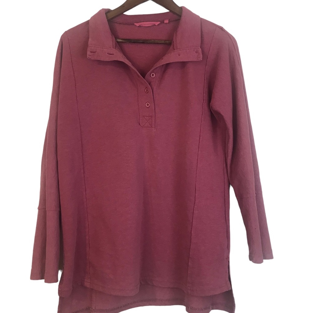 Soft Surroundings Womens Pullover Top Small Leyton Pullover Preppy Classic LS